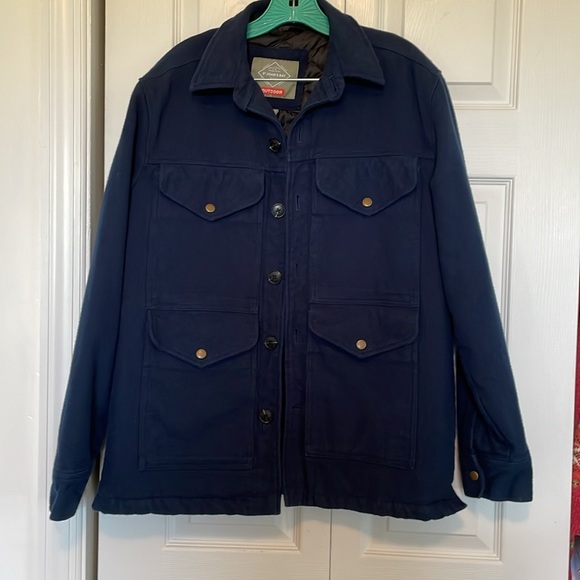 St. John's Bay shirt jacket sz Medium. 100% cotton, button-up, quilted lining - Picture 1 of 10